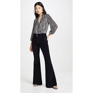 Alice + Olivia Beautiful Exposed Button Bell Jeans